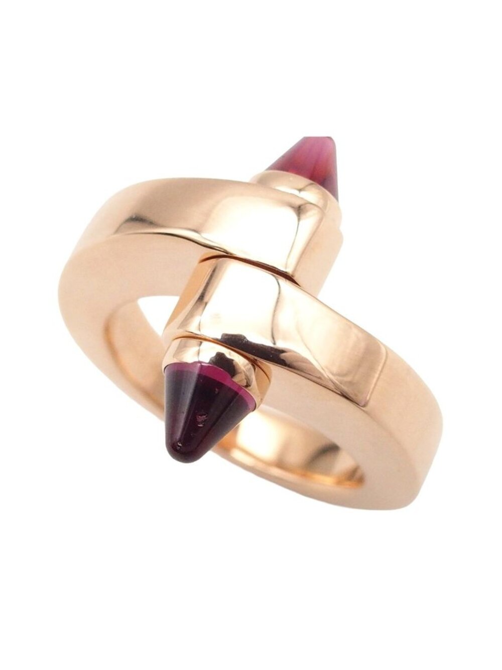 Cartier Menot Pink Gold 18k Rhodolite Garnet 51 Ring